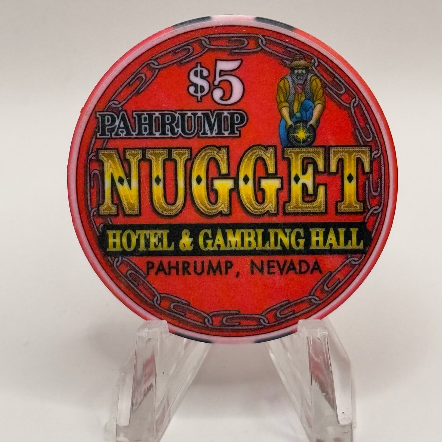 Pahrump Nugget Hotel & Gambling Hall Pahrump Nevada 2002 'Labor Day' LE $5 Casino Chip E1678