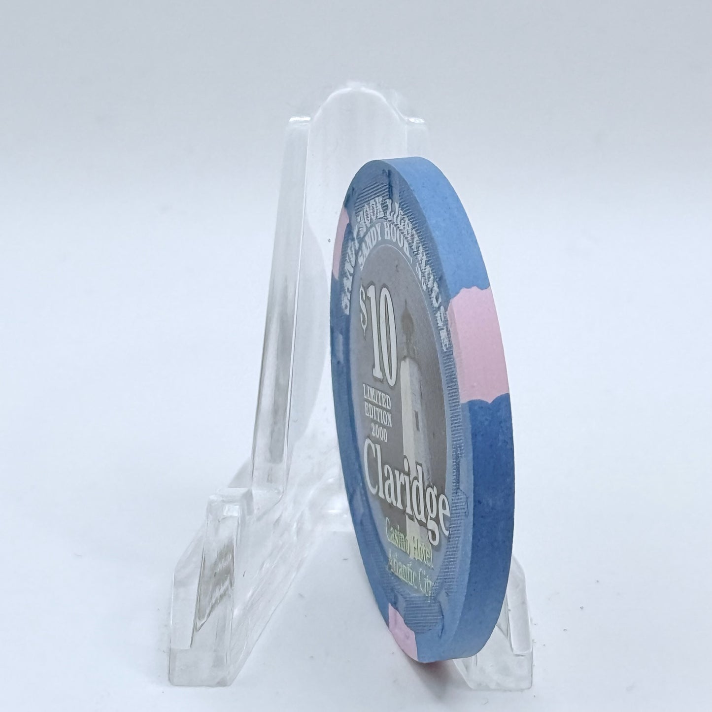 Claridge Atlantic City New Jersey 2000 'Sandy Hook Lighthouse' LE $10 Casino Chip