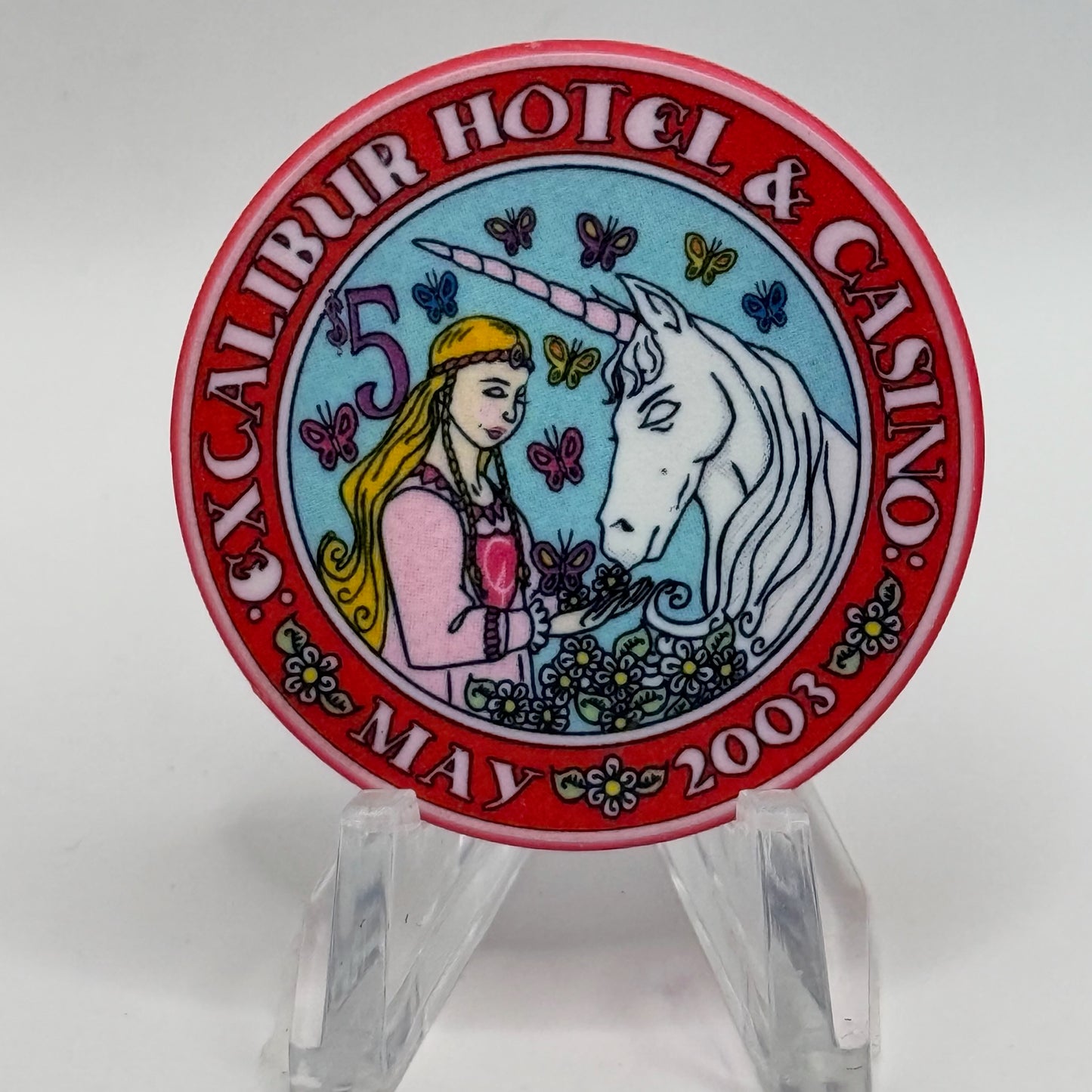 Excalibur Las Vegas Nevada 2003 'May' LE $5 Casino Chip E0415
