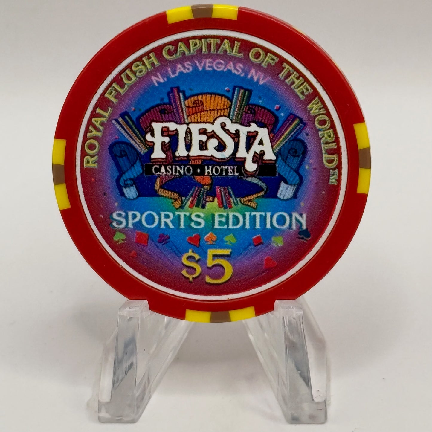 Fiesta Rancho N. Las Vegas Nevada 1997 'Napoleon 'Nap' Gulley' Series 4 LE $5 Casino Chip N8224