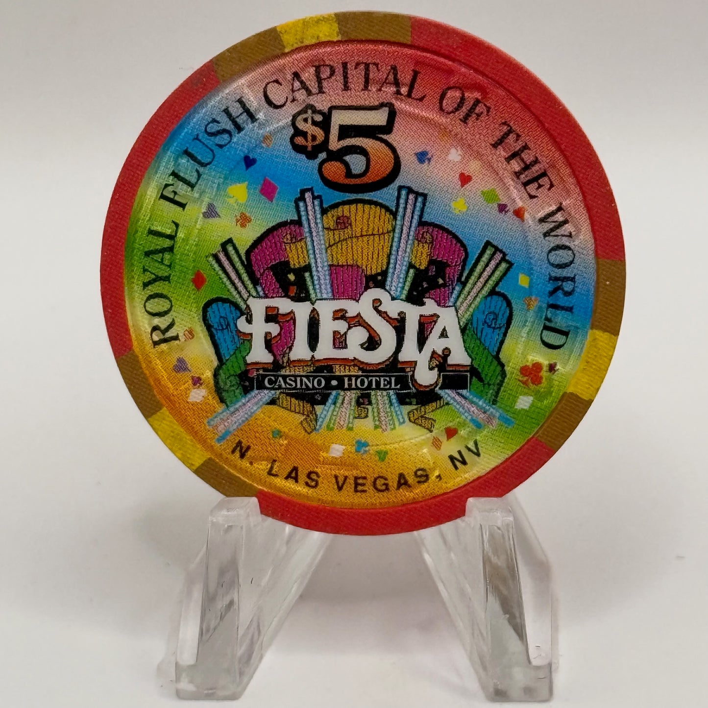 Fiesta Rancho N. Las Vegas Nevada 1997 'Jack of Hearts' Series 7 LE $5 Casino Chip N8234