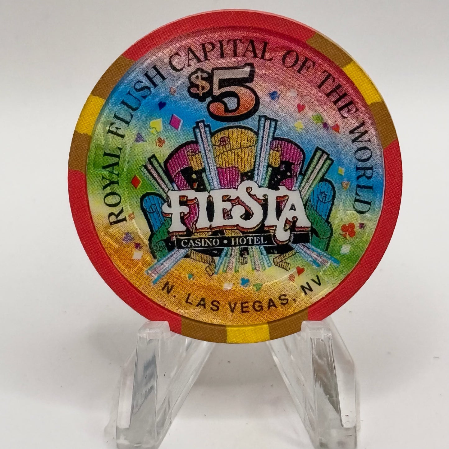 Fiesta Rancho N. Las Vegas Nevada 1998 '10 of Clubs' Series 1 LE $5 Casino Chip
