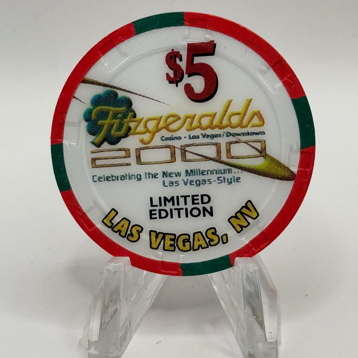 Fitzgeralds (Fitz) Las Vegas Nevada 1999 'Millennium' LE $5 Casino Chip V2449