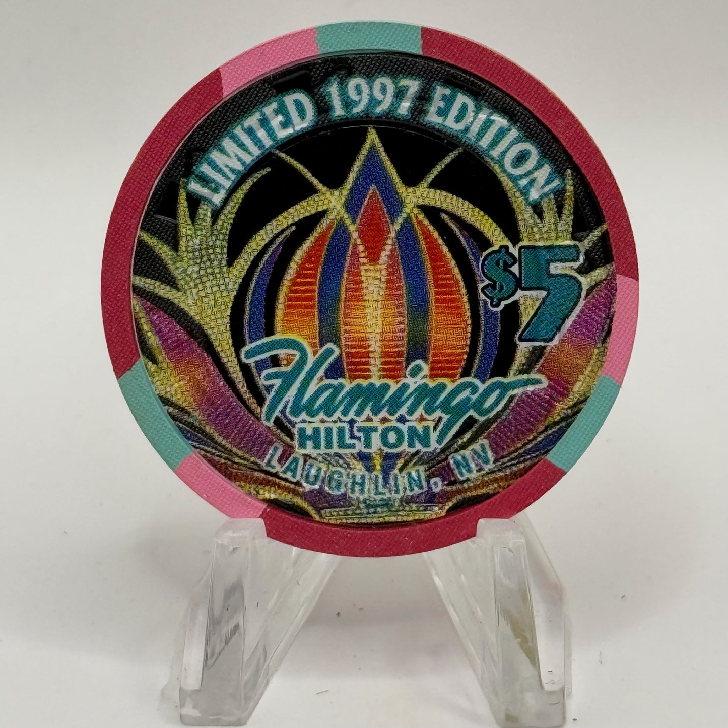 Flamingo Hilton Laughlin Nevada 1997 'Bell Hop' Series 5 LE $5 Casino Chip N9694