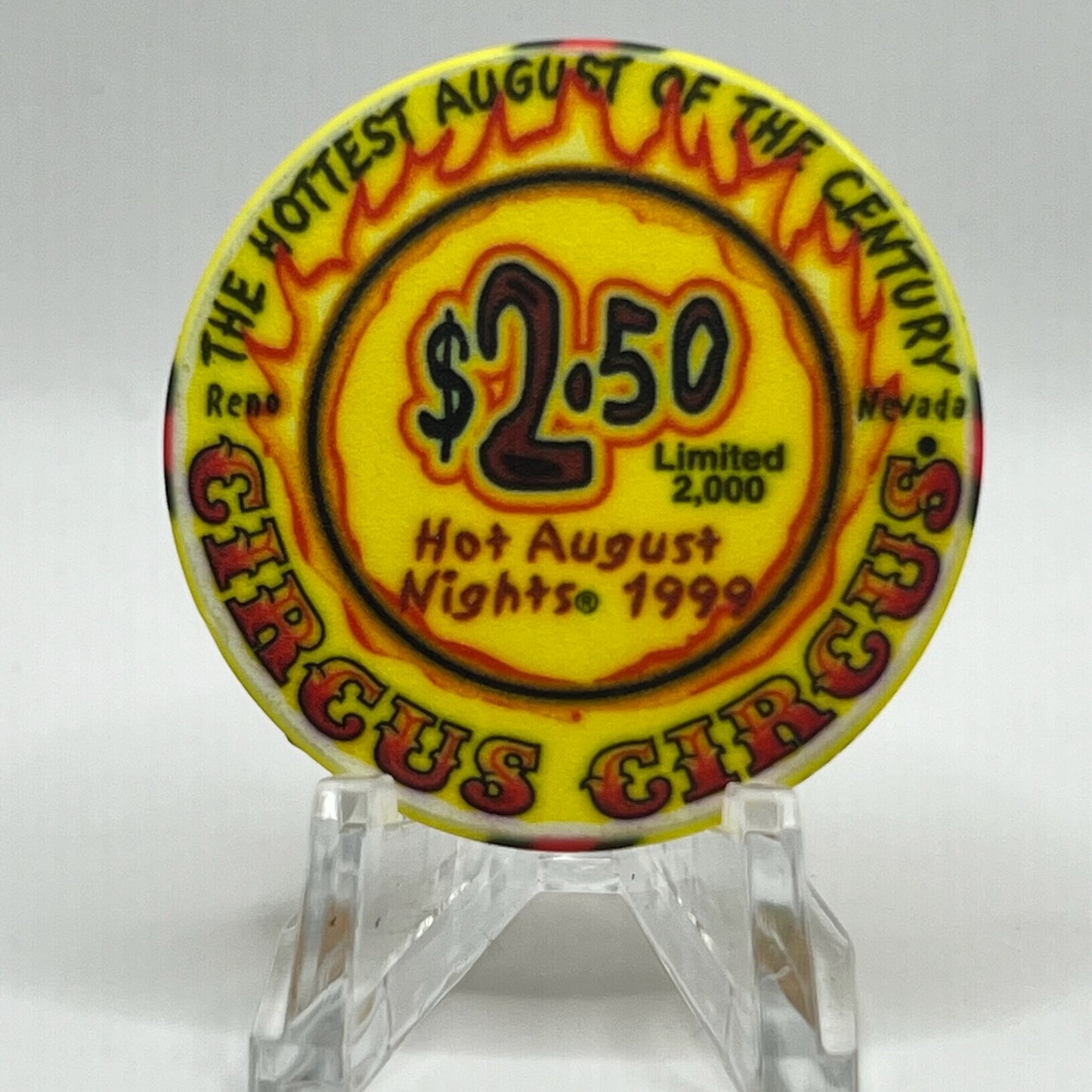 Circus Circus Reno NV 1999 LE $2.50 Chip V3881