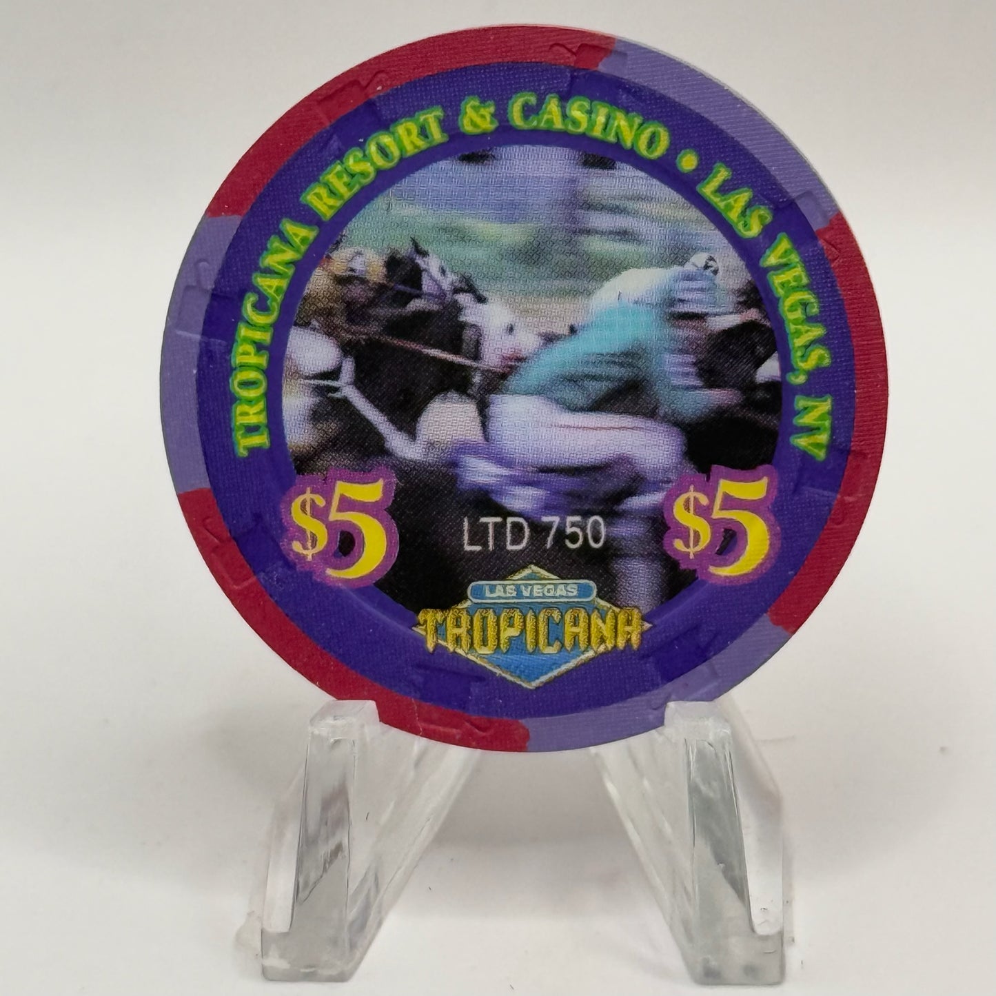 Tropicana Las Vegas Nevada 1999 'Kentucky Derby - Let It Ride' LE $5 Casino Chip V3547
