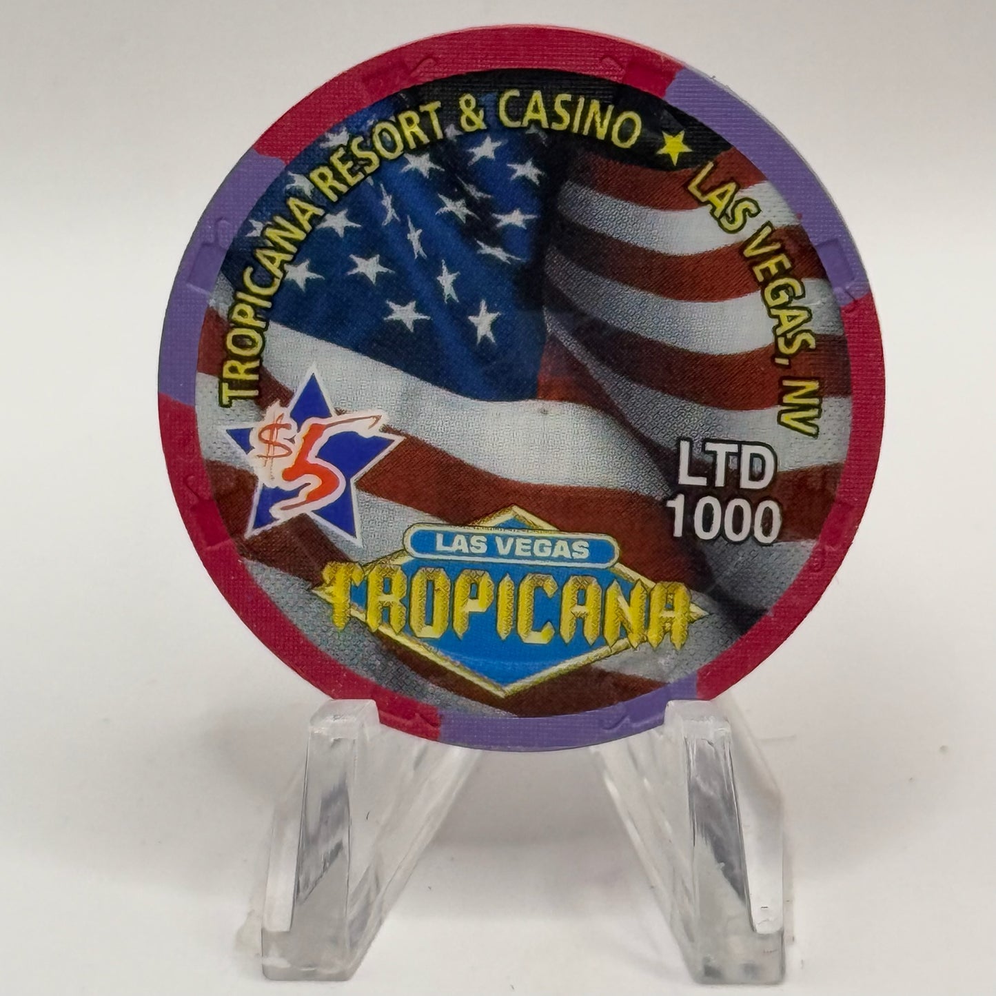 Tropicana Las Vegas Nevada 1999 'Fourth Of July' LE $5 Casino Chip V5838