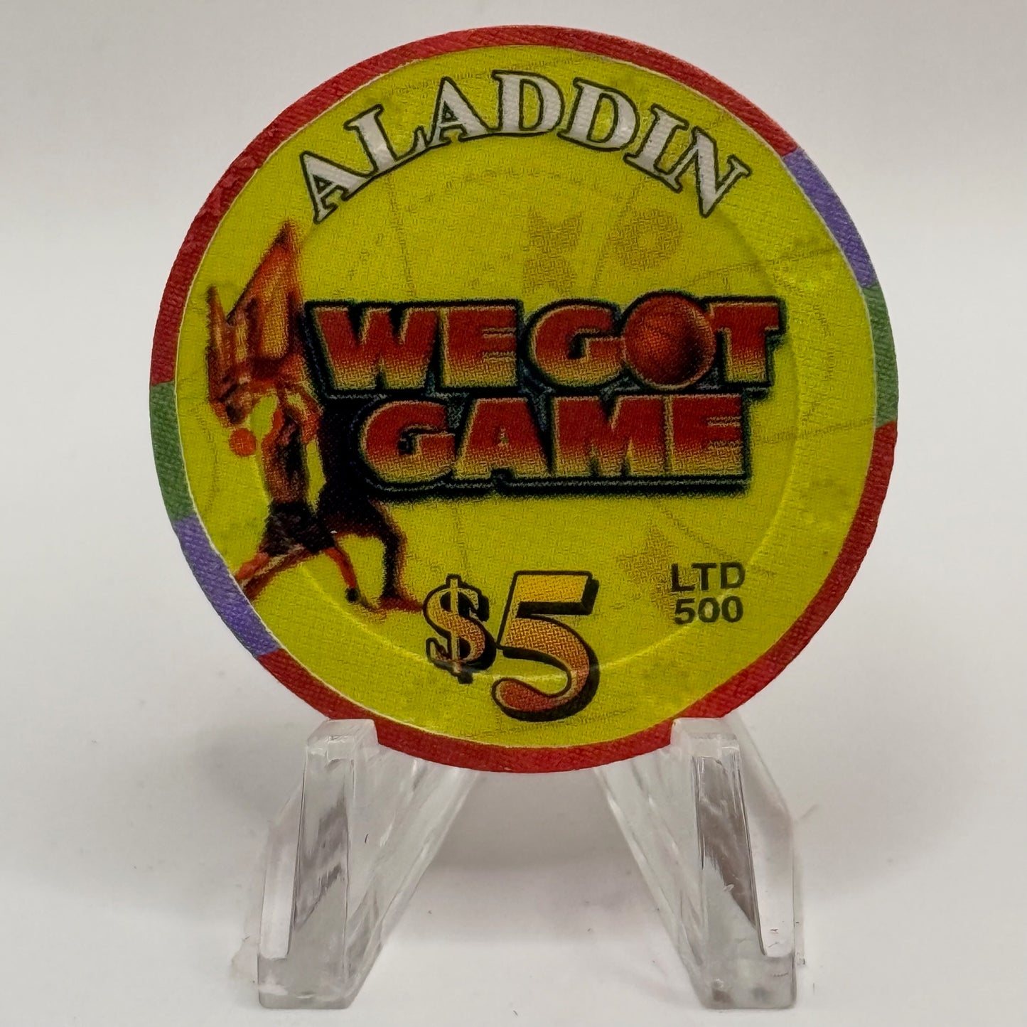 Aladdin Resort & Casino Las Vegas Nevada 2004 'We Got Game' LE $5 Casino Chip E3228