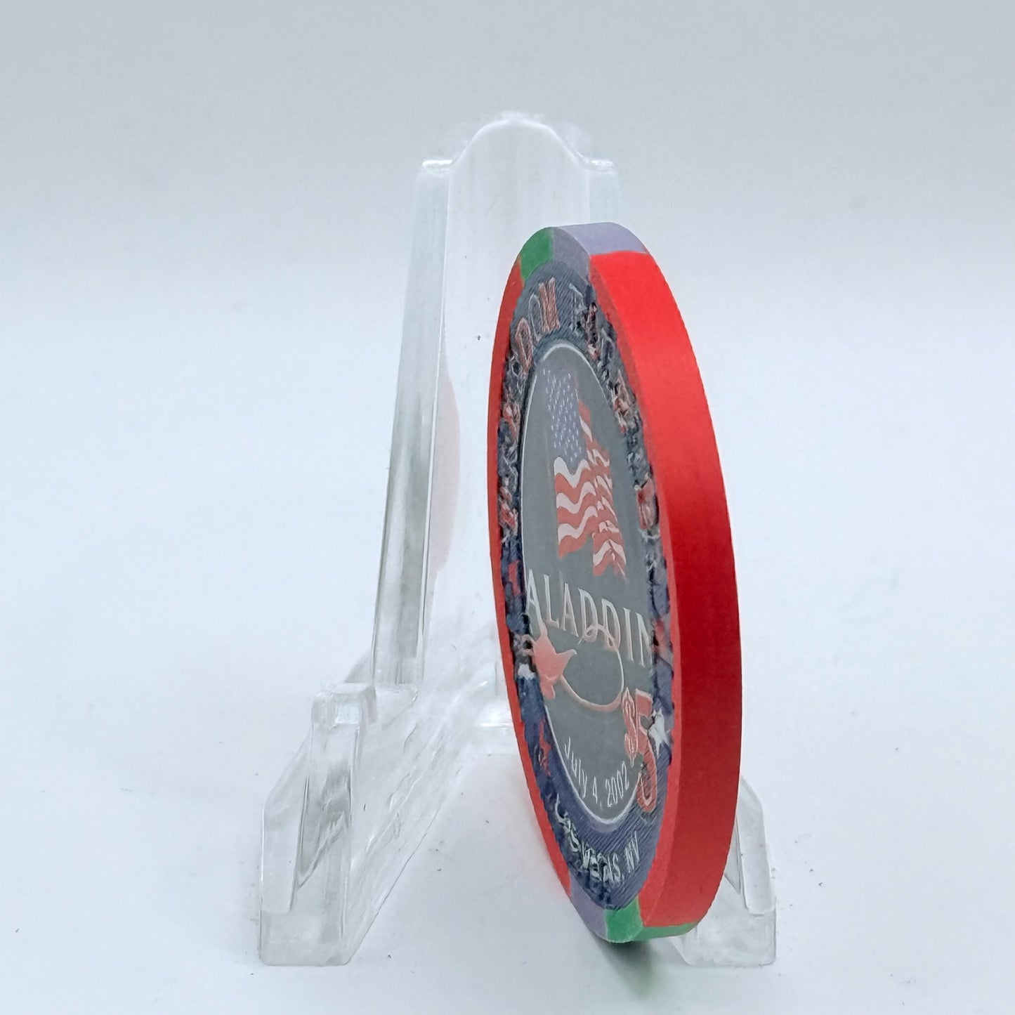 Aladdin Resort & Casino Las Vegas Nevada 'Fourth of July' 2002 LE $5 Casino Chip E0015