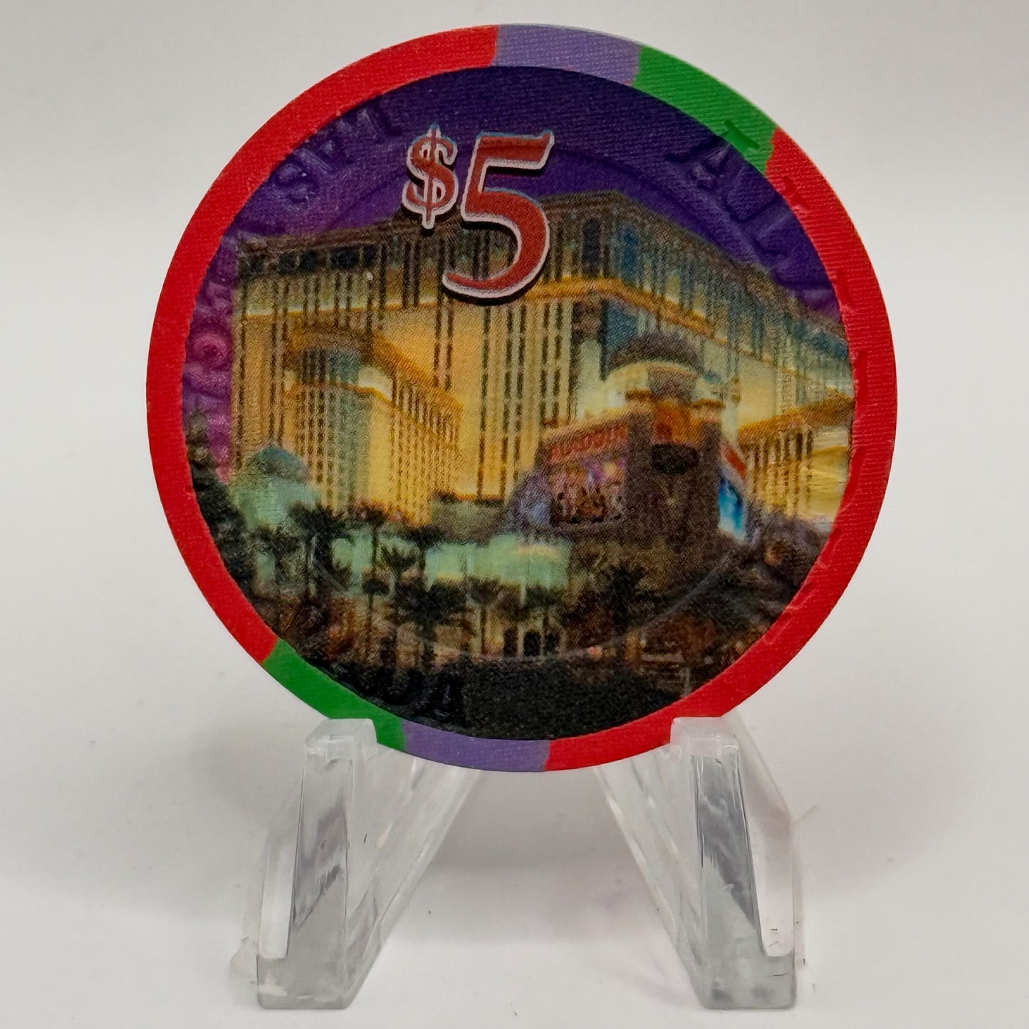 Aladdin Resort & Casino Las Vegas Nevada 2001 'Magic Carpet Sweepstakes' LE $5 Casino Chip V7817