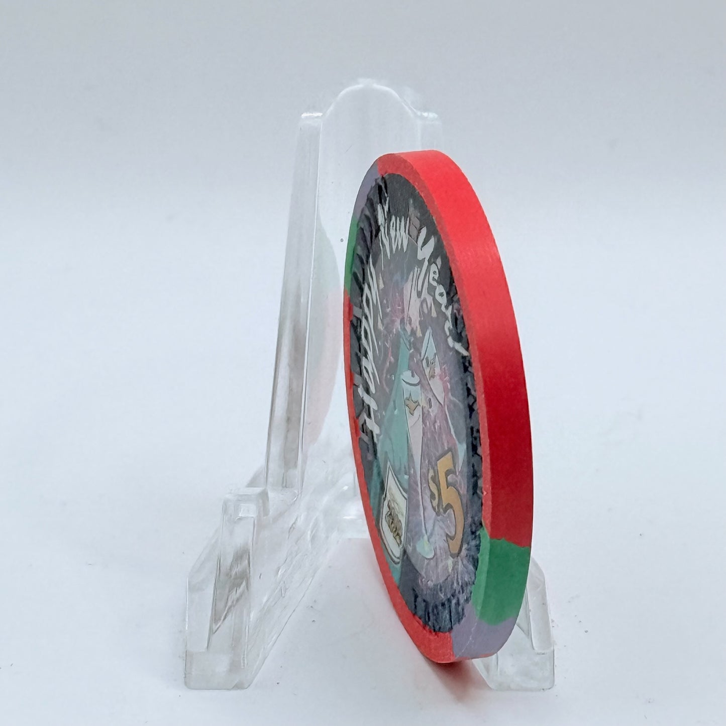 Aladdin Resort & Casino Las Vegas Nevada 2002 'New Years' LE $5 Casino Chip V7813