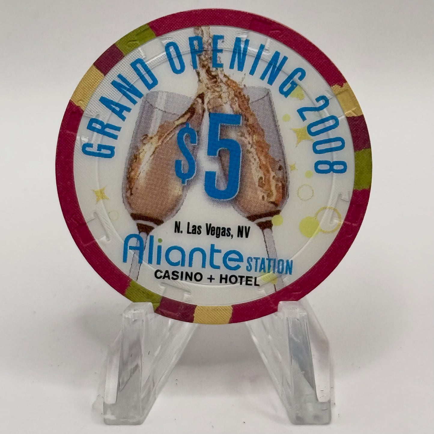Aliante Station N. Las Vegas Nevada 2008 'Grand Opening' LE $5 Casino Chip E8719