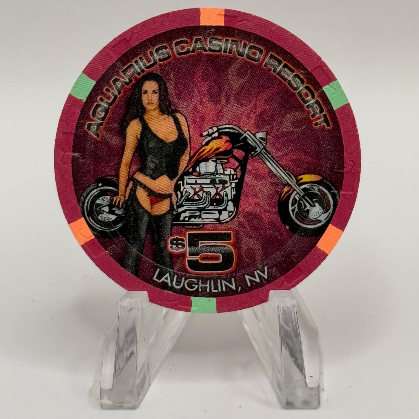Aquarius Laughlin Nevada 2008 'River Run' LE $5 Casino Chip E8463