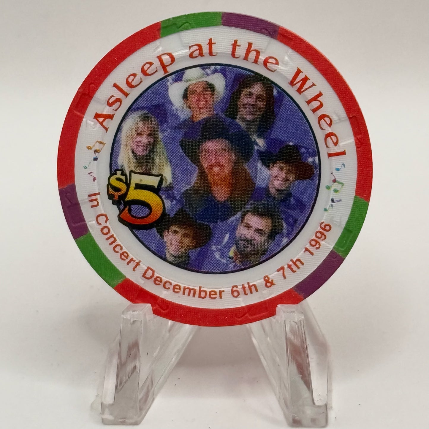 Arizona Charlie's Decatur (West) Las Vegas Nevada 1996 'Asleep At The Wheel' LE $5 Casino Chip N7950