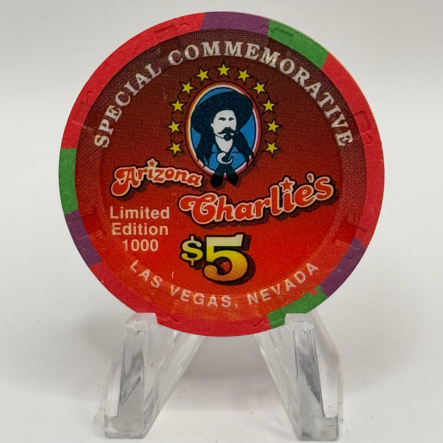 Arizona Charlie's Decatur (West) Las Vegas Nevada 1996 'Asleep At The Wheel' LE $5 Casino Chip N7950