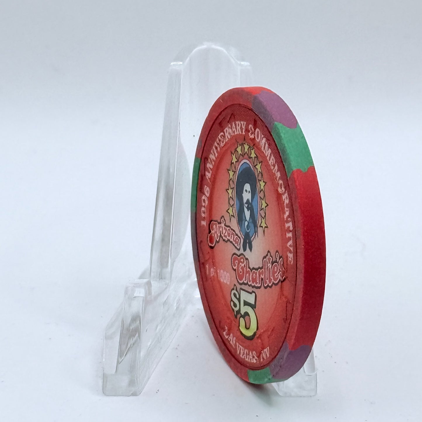 Arizona Charlie's Decatur (West) Las Vegas Nevada 1996 '8th Anniversary, Charles Meadows' LE $5 Casino Chip N5662