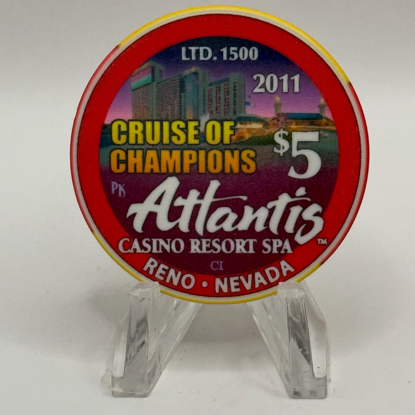 Atlantis Reno Nevada 2011 'Hot August Nights - Cruise Of Champions' LE $5 Casino Chip D0229