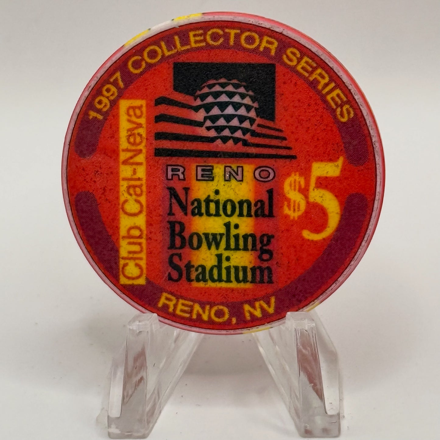 Club Cal-Neva Reno Nevada 1997 'Womens International Bowling Congress' LE $5 Casino Chip N8099