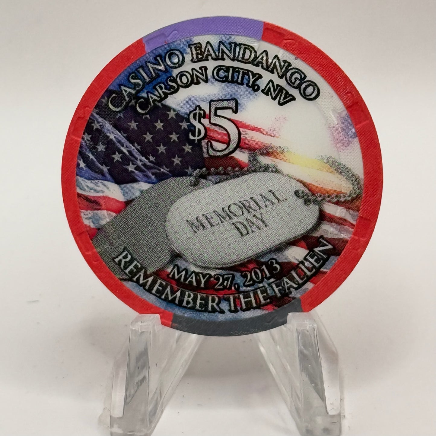 Casino Fandango Carson City Nevada 2004 'Memorial Day' LE $5 Casino Chip