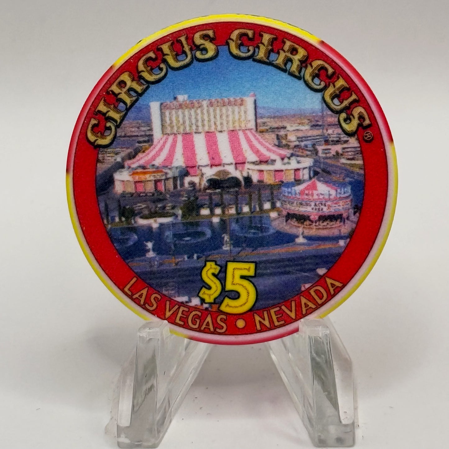 Circus Circus Las Vegas Nevada 2005 'Celebrating 100 Years' LE $5 Casino Chip E4408