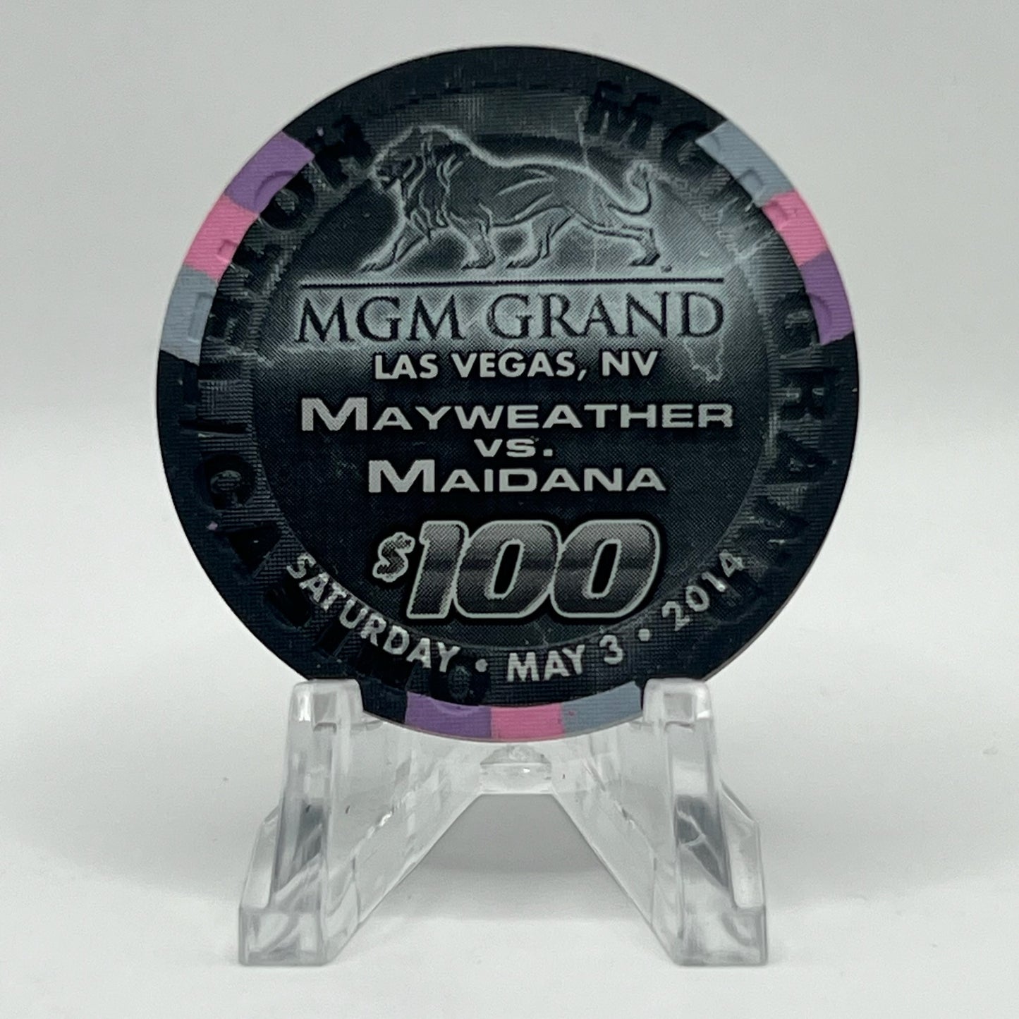 MGM Grand (Theme Hotel) Las Vegas Nevada 2014 'Mayweather vs. Maidana' LE $100 Casino Chip