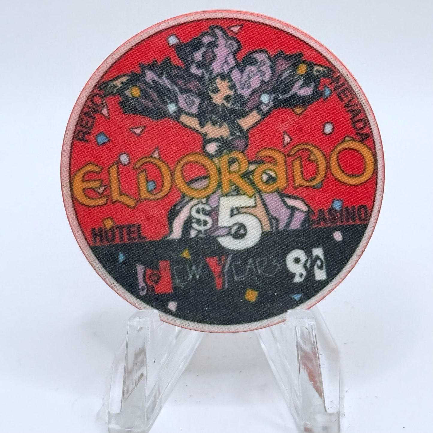 Eldorado Reno Nevada 1991 'New Years' LE $5 Casino Chip N5057