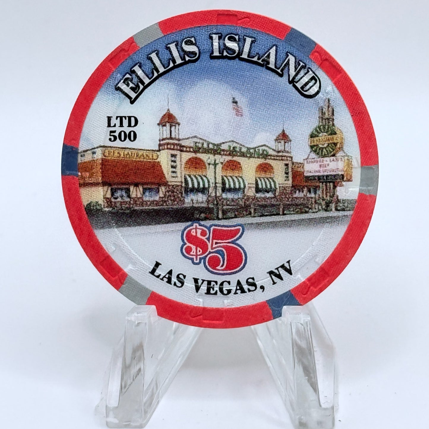 Ellis Island Las Vegas Nevada 2009 'Happy New Years Eve' LE $5 Casino Chip E9365