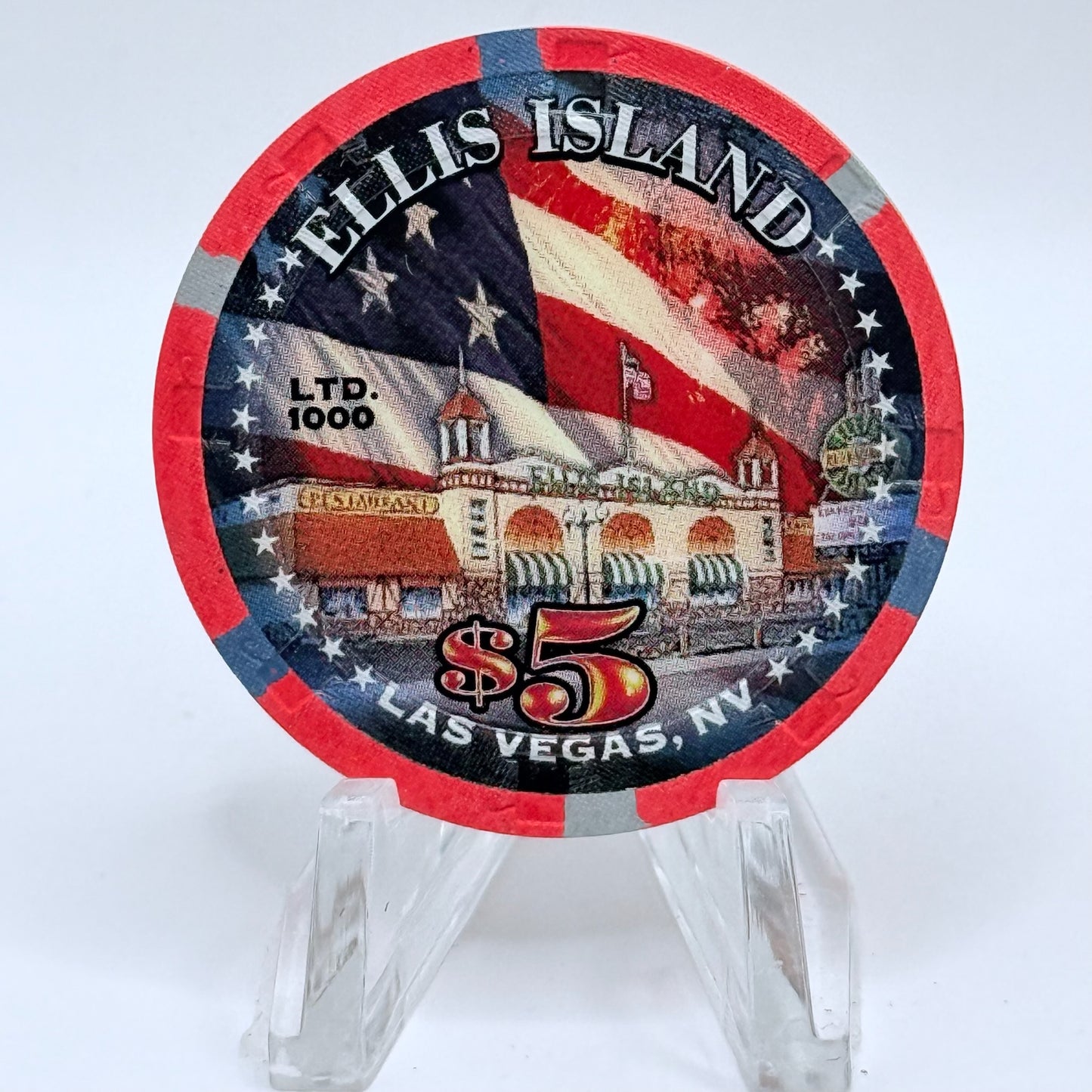 Ellis Island Las Vegas Nevada 2009 'Independence Day' LE $5 Casino Chip E9505
