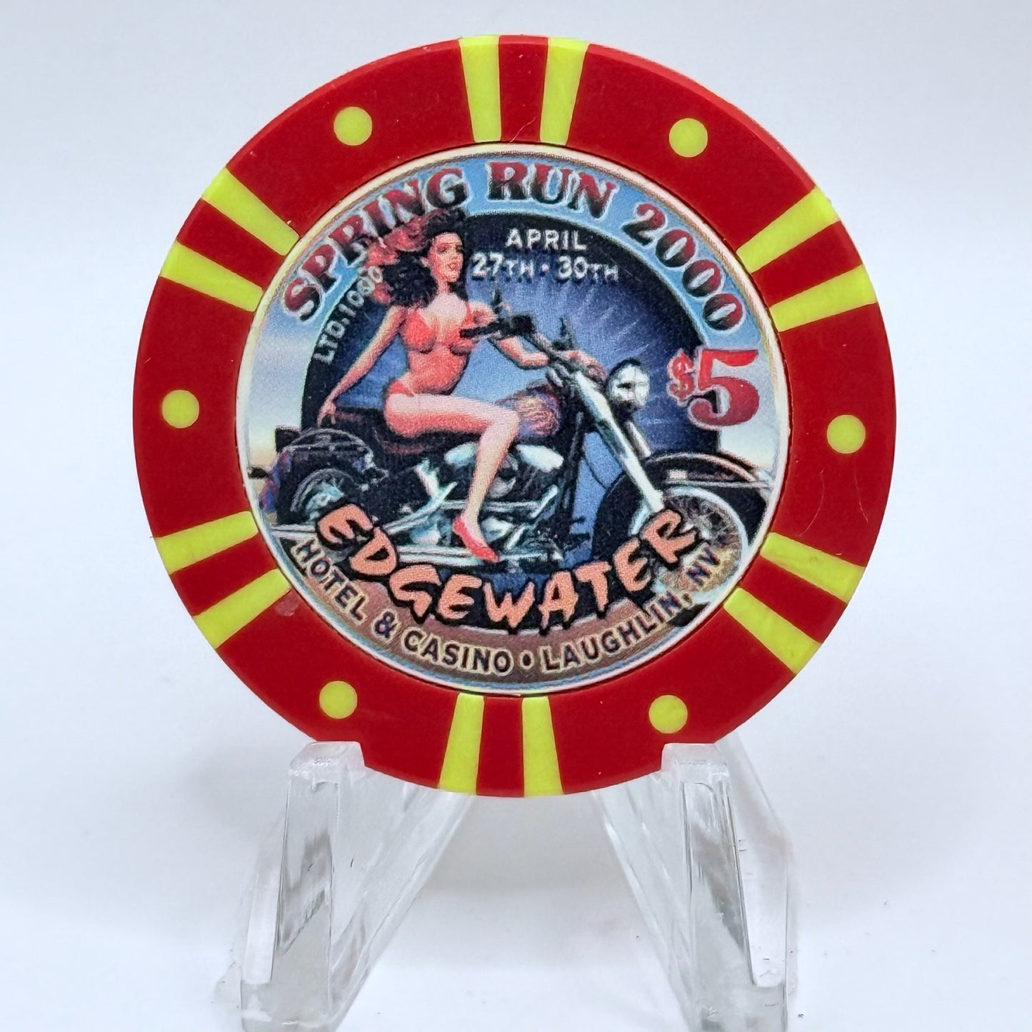 Edgewater Laughlin Nevada 2000 'Spring Run' LE $5 Casino Chip V4006