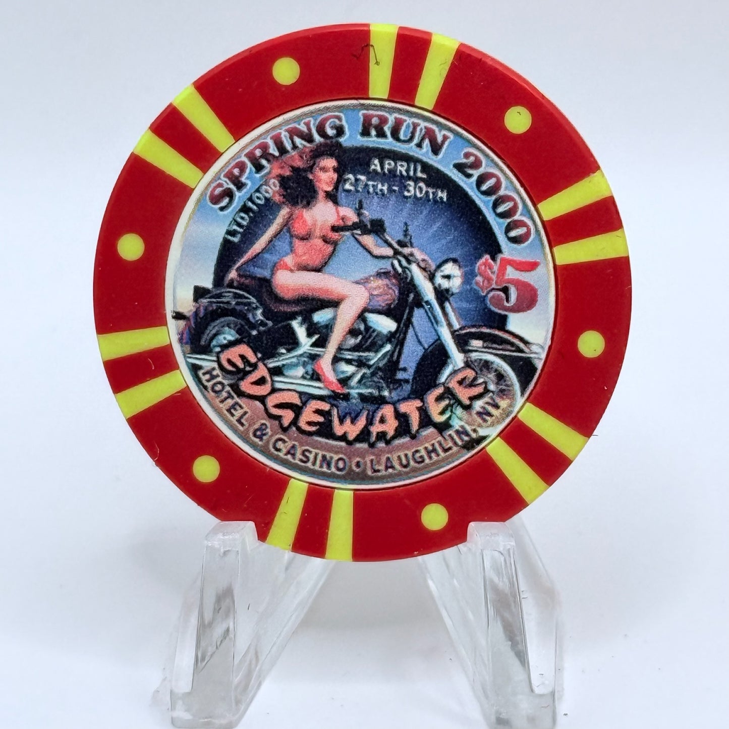 Edgewater Laughlin Nevada 2000 'Spring Run' LE $5 Casino Chip V4006
