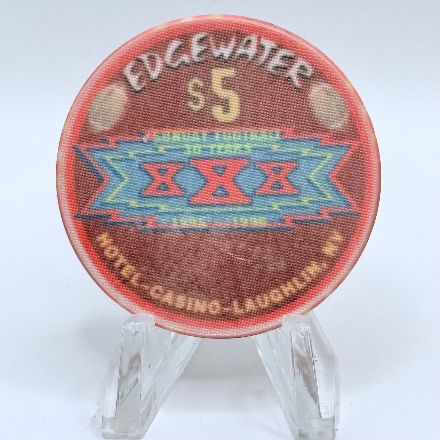 Edgewater Laughlin Nevada 1996 'Sunday Football 30 Years Xxx' LE $5 Casino Chip N8168