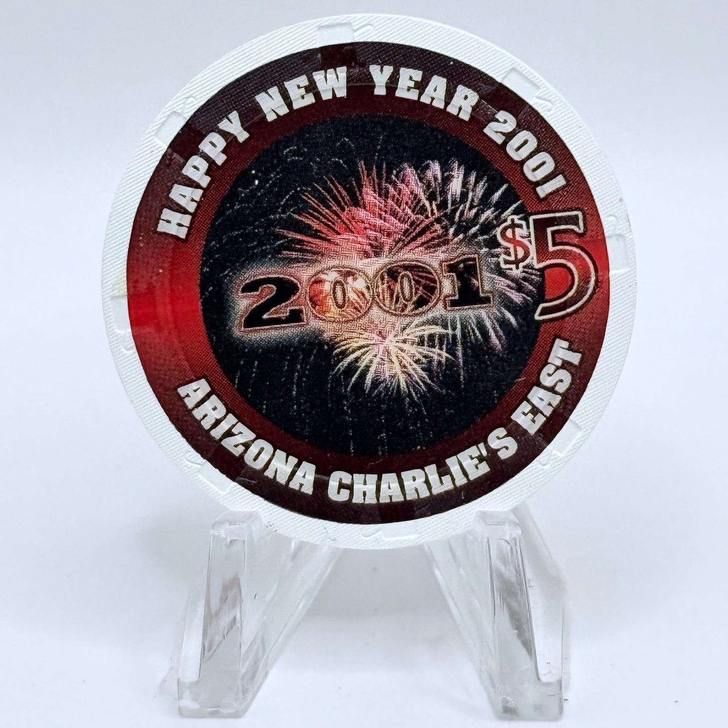 Arizona Charlie's Boulder (East) Las Vegas Nevada 2000 'Happy New Year' LE $5 Casino Chip V6714