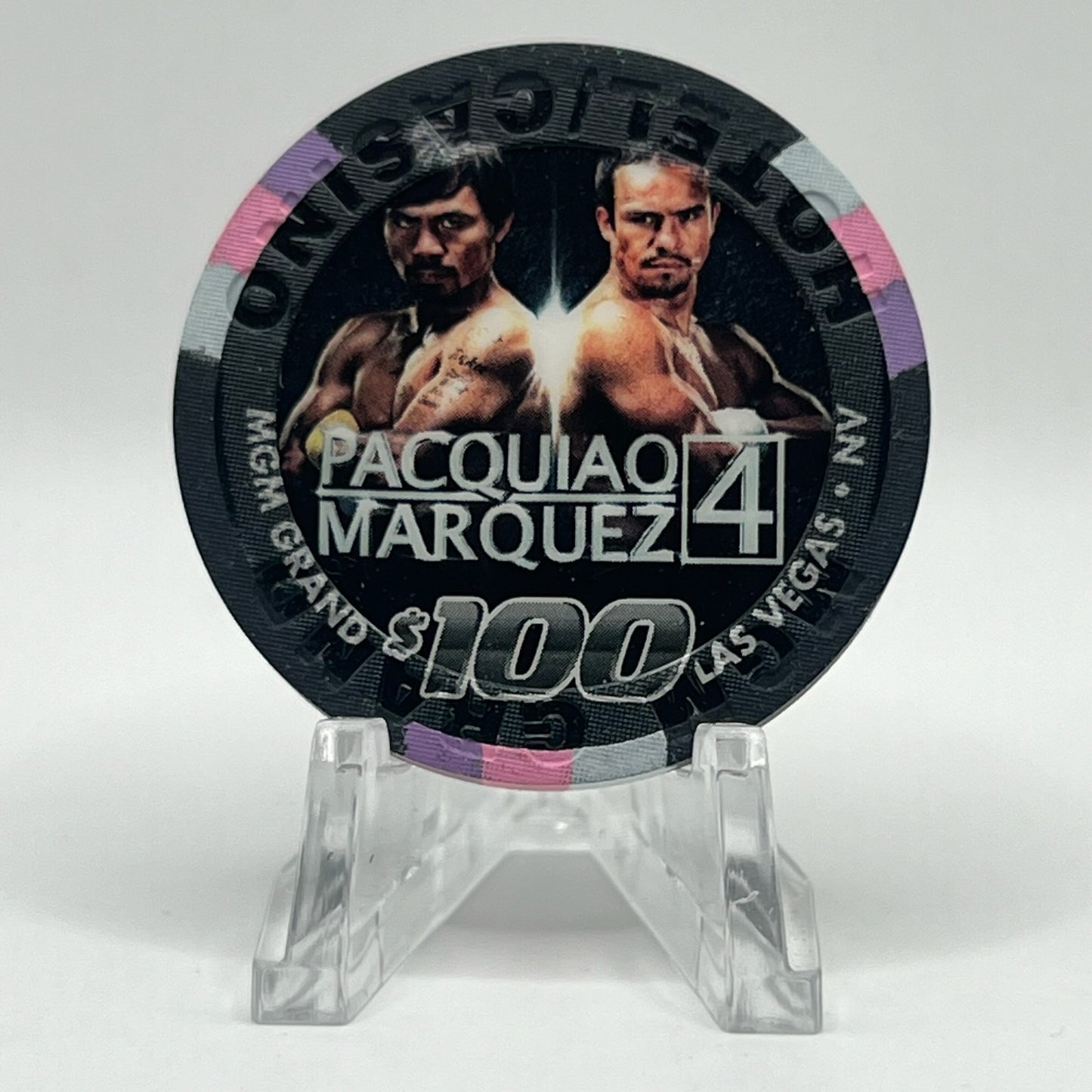 MGM Grand (Theme Hotel) Las Vegas Nevada 2012 'Pacquiao vs Marquez' LE $100 Casino Chip