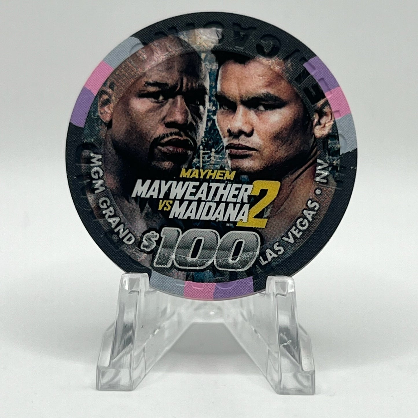 MGM Grand (Theme Hotel) Las Vegas Nevada 2014 'Mayweather vs Maidana 2' LE $100 Casino Chip