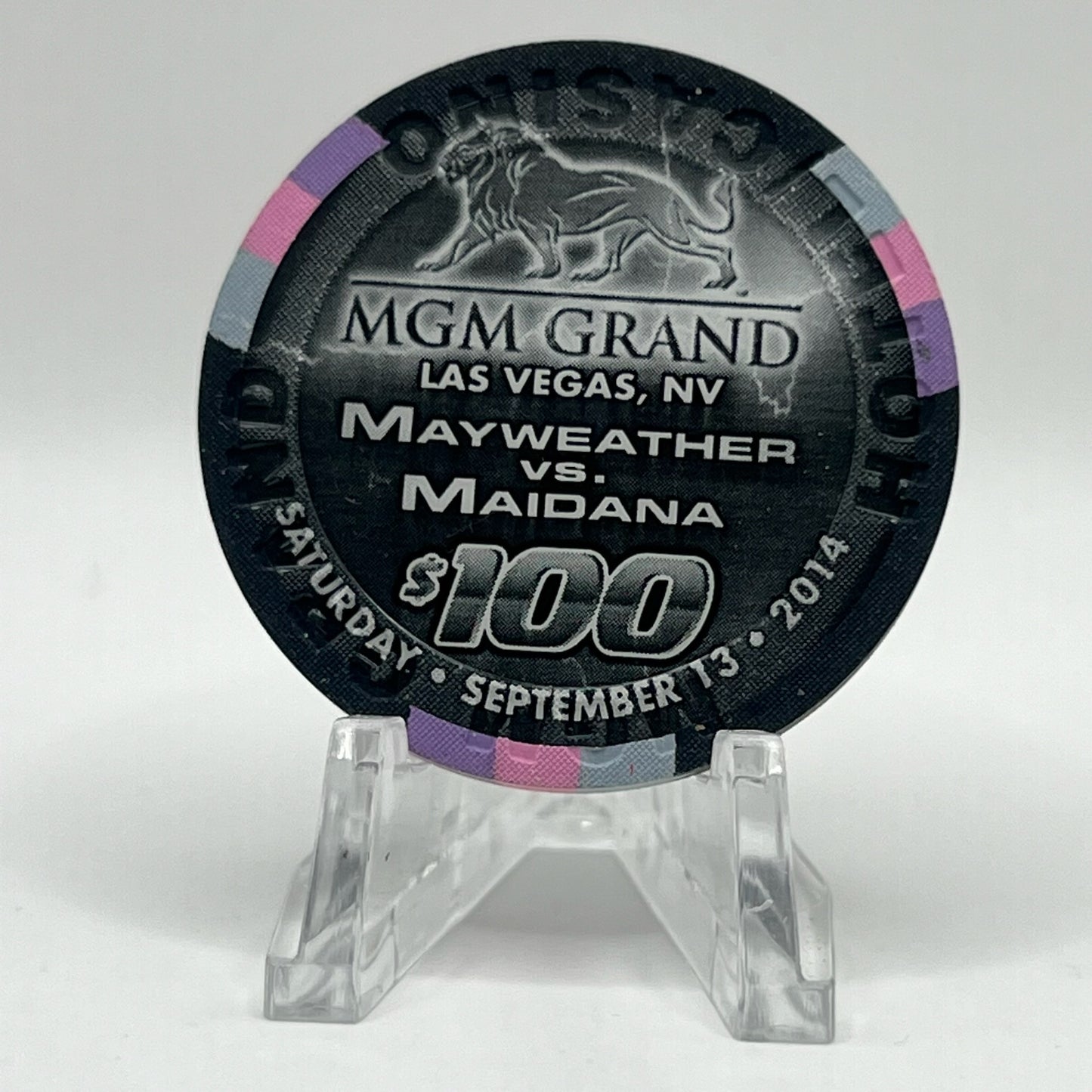 MGM Grand (Theme Hotel) Las Vegas Nevada 2014 'Mayweather vs Maidana 2' LE $100 Casino Chip