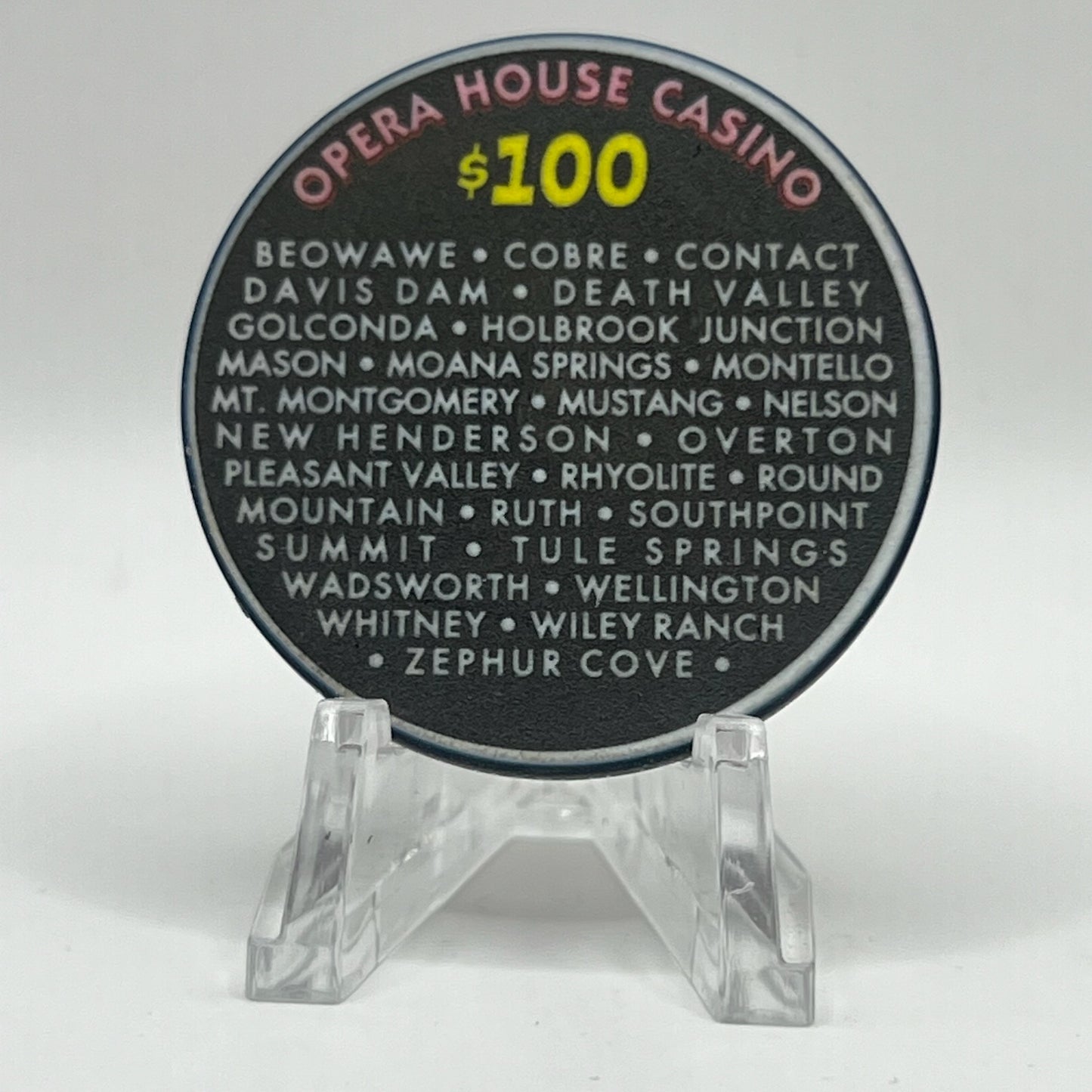 Opera House Casino N. Las Vegas Nevada 2002 "71 Years of Legal Gaming" LE $100 Casino Chip V9282