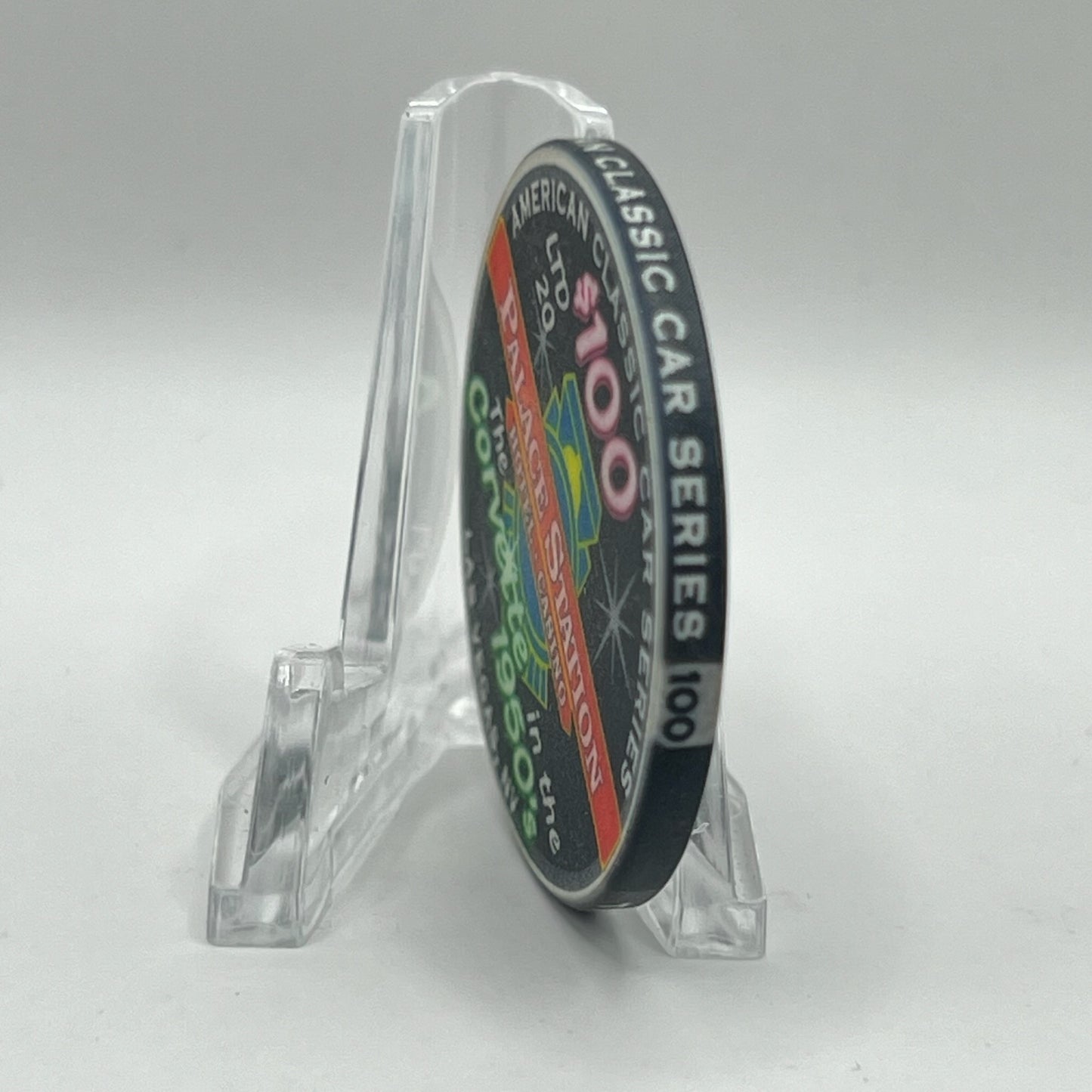 Palace Station Las Vegas Nevada 2002 "The Corvette in the 1950's" LE $100 Casino Chip E1836