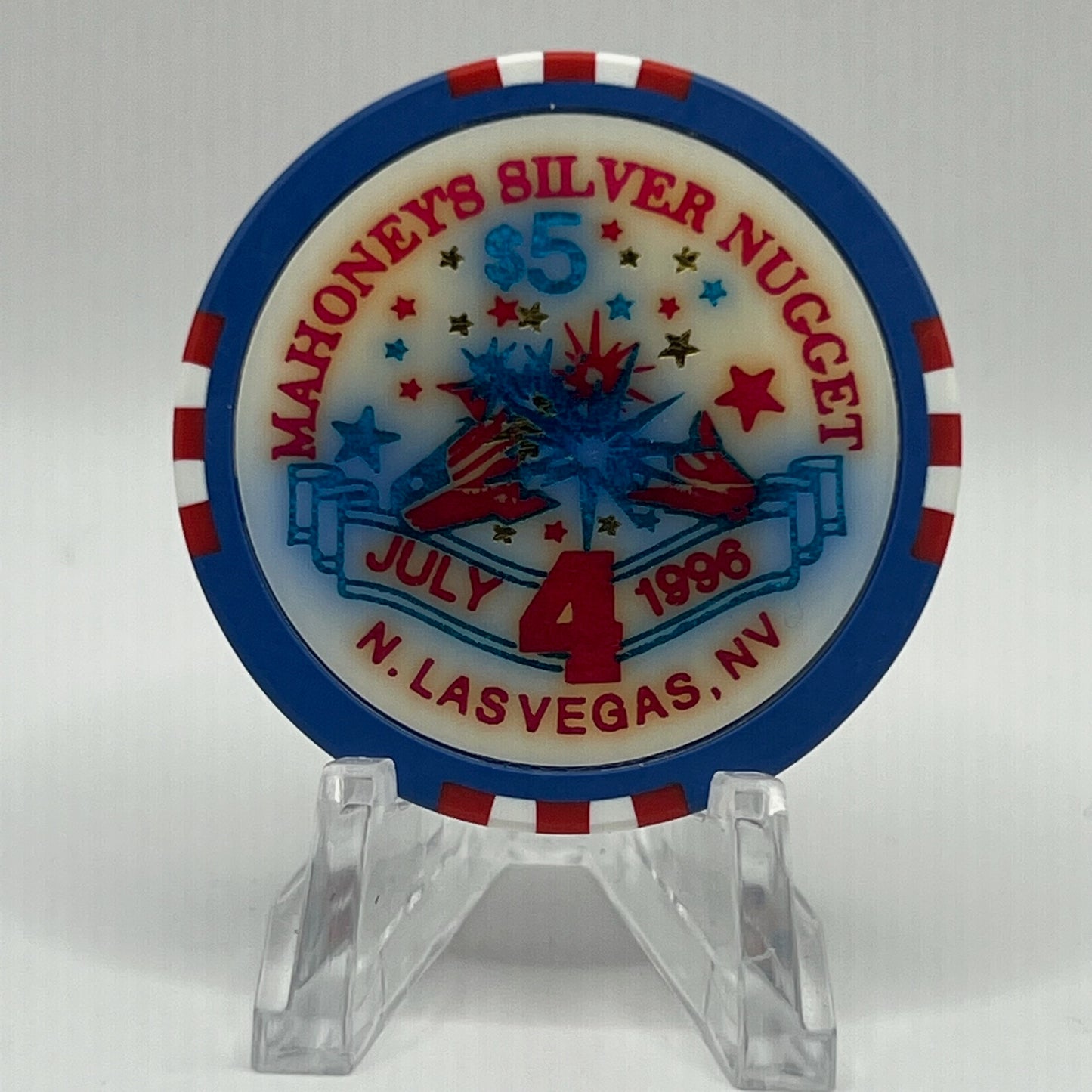 Mahoney's Silver Nugget N. Las Vegas Nevada 1996 LE $5 Casino Chip N9103