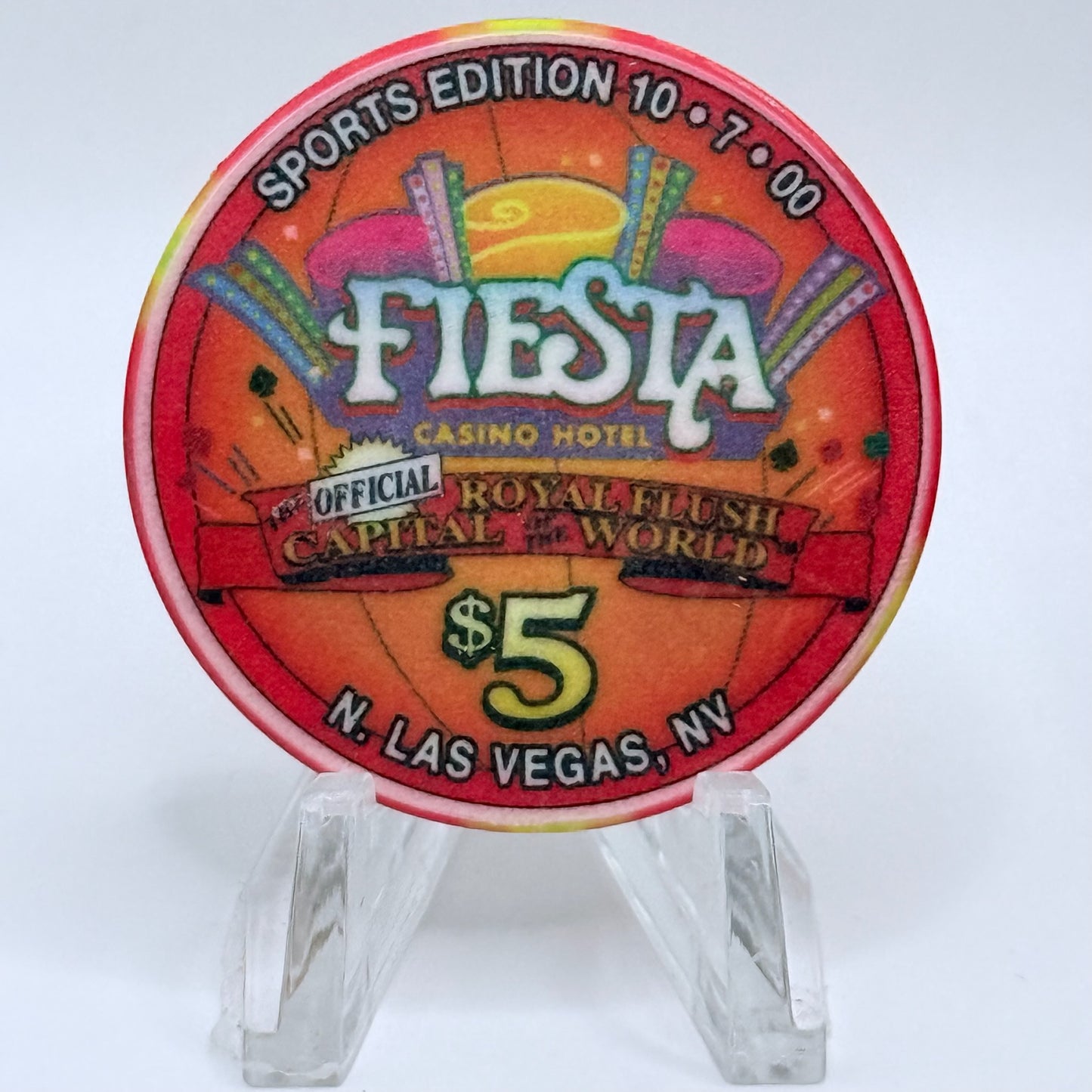Fiesta Rancho N. Las Vegas Nevada 2000 'Bill Sharman' LE $5 Casino Chip V8445