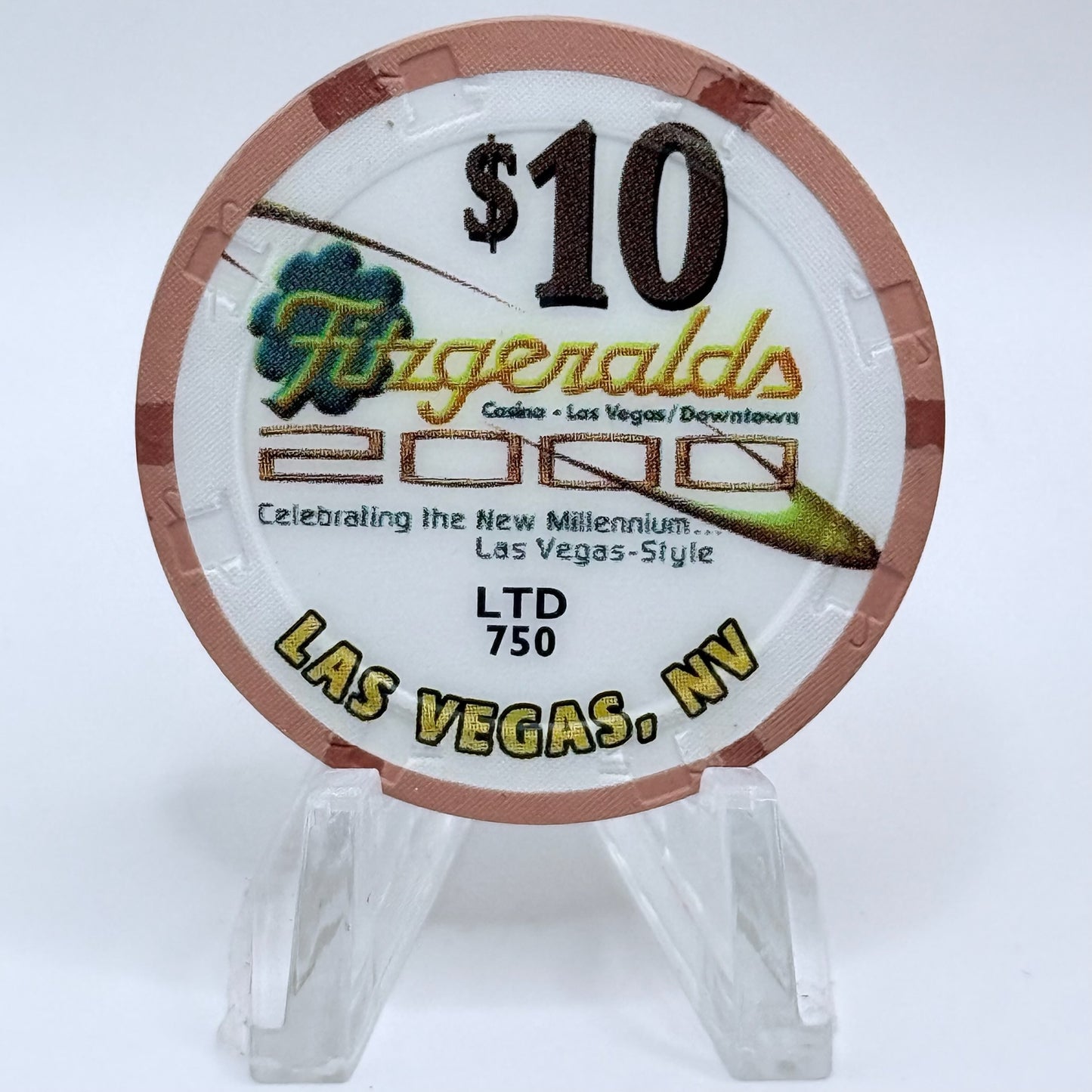Fitzgeralds (Fitz) Las Vegas Nevada 1999 'Millennium' LE $10 Casino Chip V4137