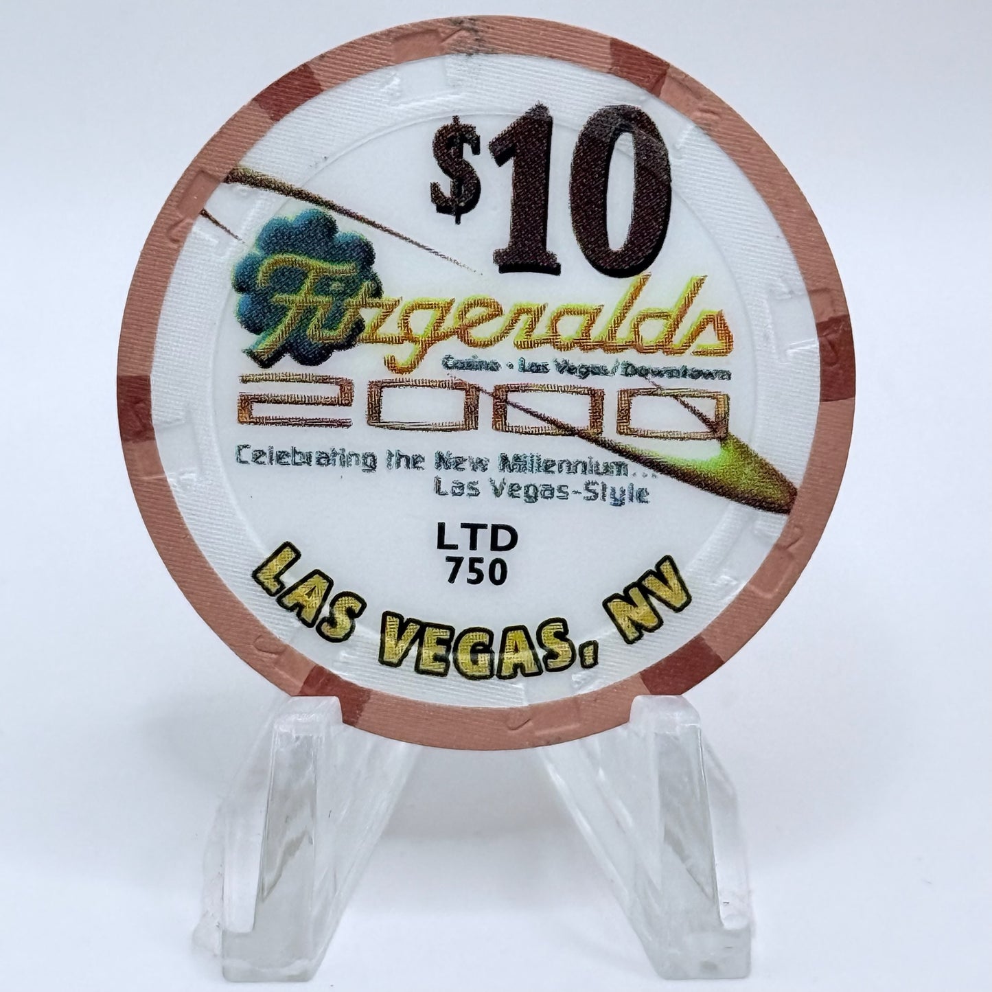 Fitzgeralds (Fitz) Las Vegas Nevada 1999 'Millennium' LE $10 Casino Chip V4137