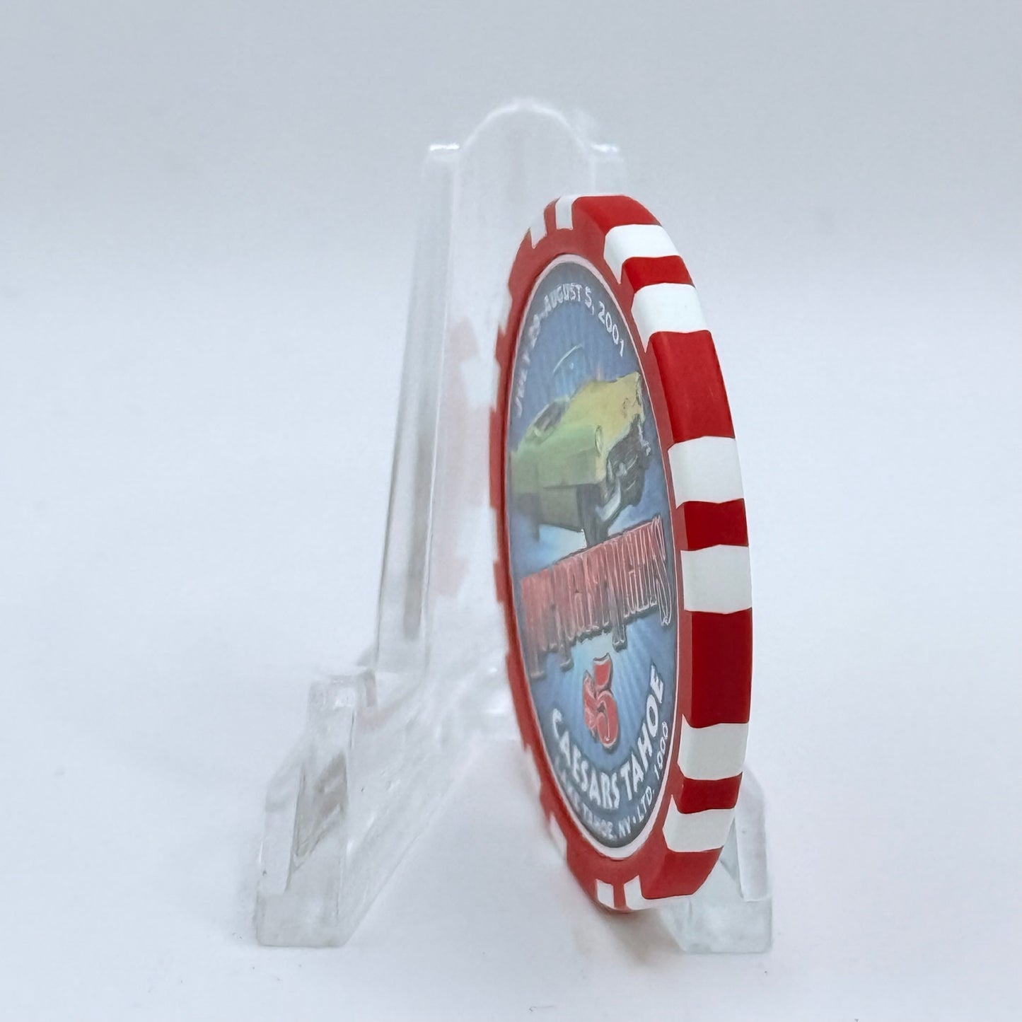 Caesars Tahoe Lake Tahoe Nevada 2001 'Hot August Nights' LE $5 Casino Chip V6768