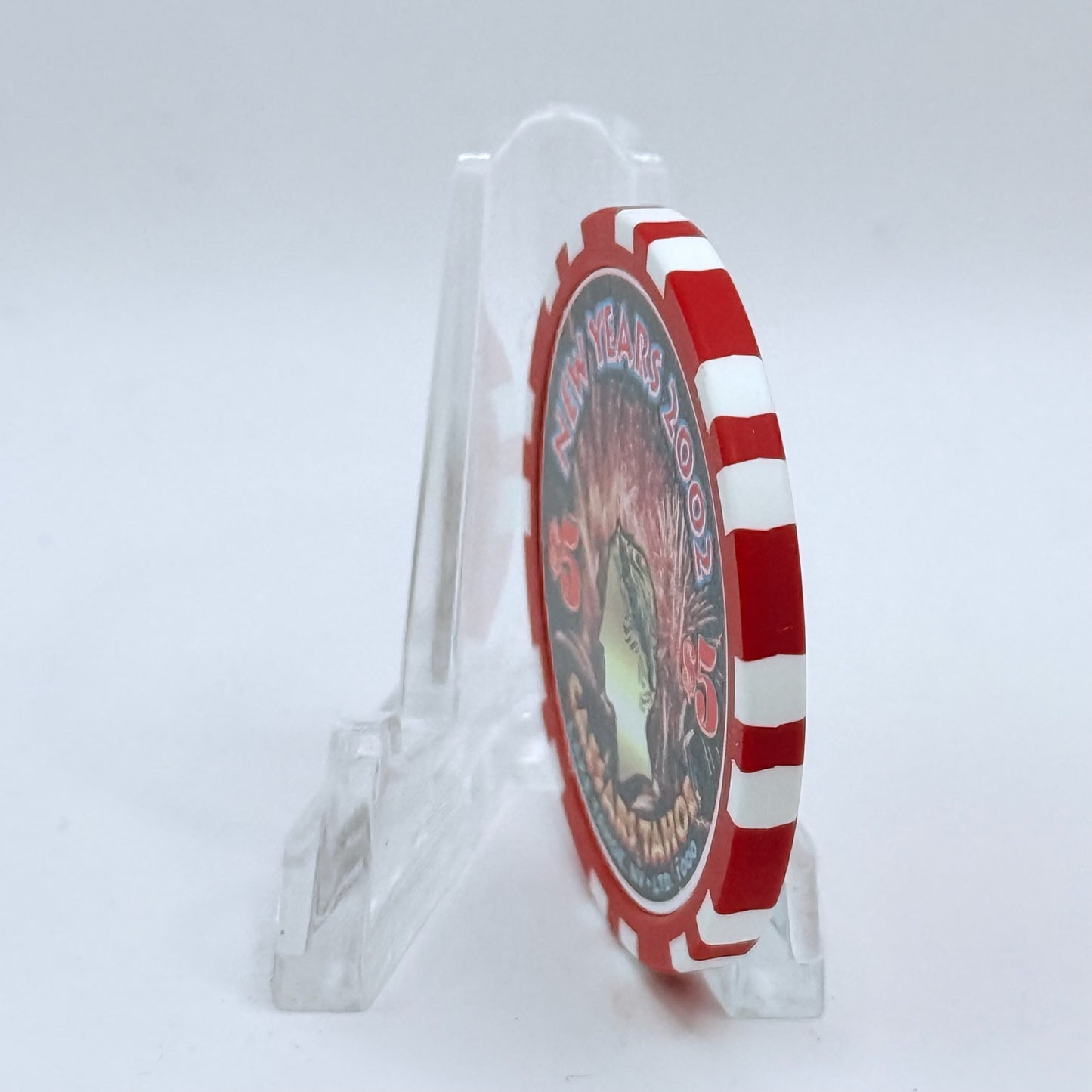 Caesars Tahoe Lake Tahoe Nevada 2002 'New Years' LE $5 Casino Chip V8153