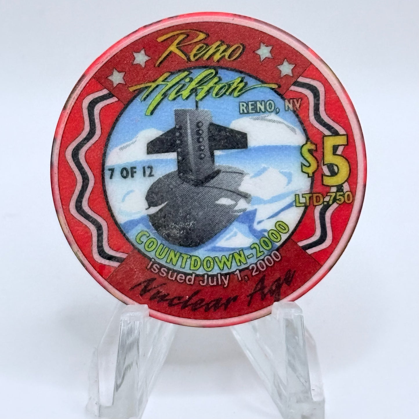 Hilton Resort Reno Nevada 1999 Series 1 LE $5 Casino Chip V4562