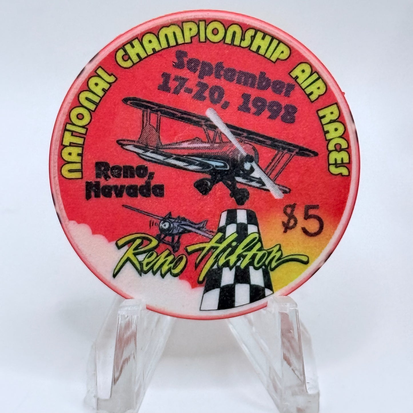 Hilton Resort Reno Nevada 1997 'National Championship Air Race' LE $5 Casino Chip N9932