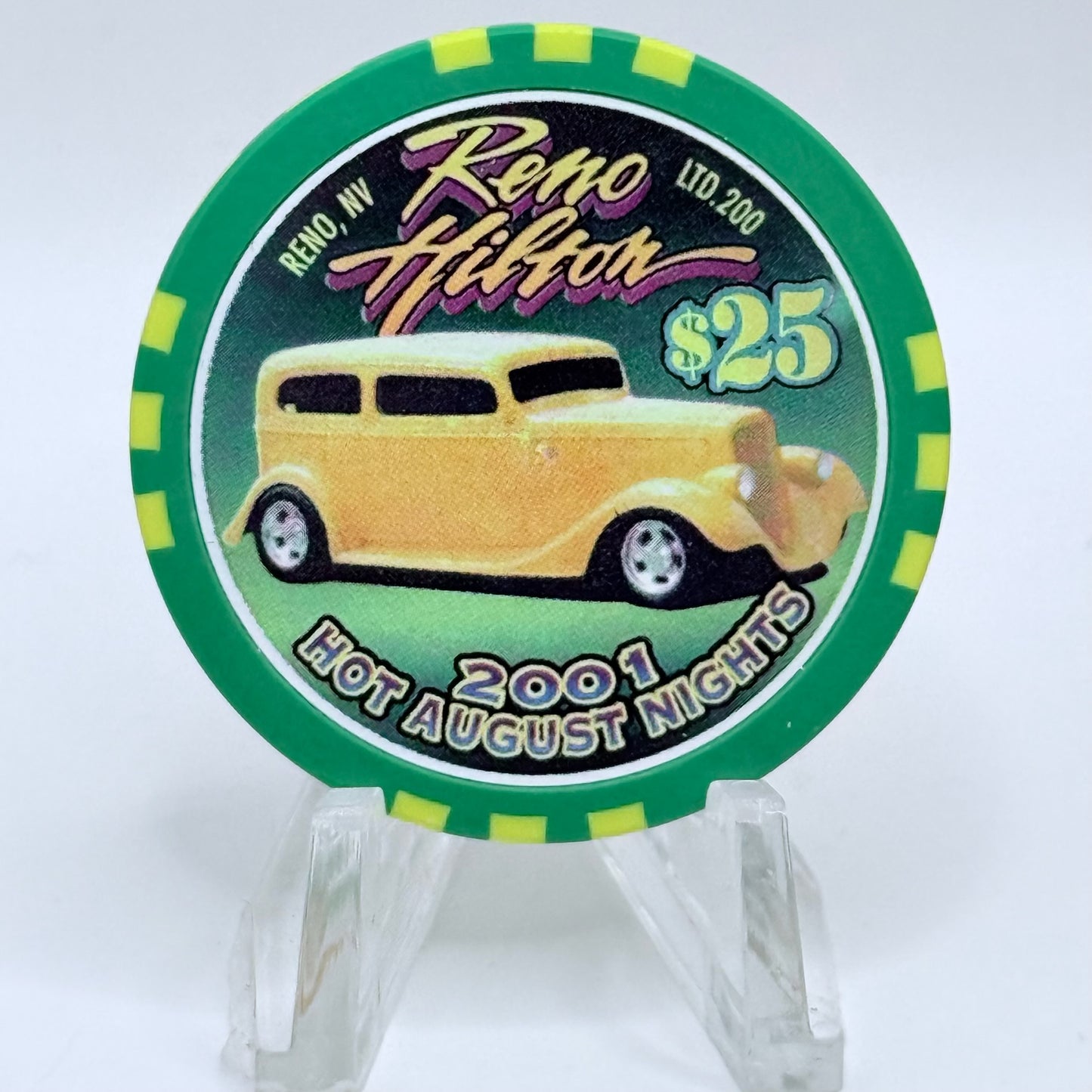 Hilton Resort Reno Nevada 2001 'Hot August Nights' LE $25 Casino Chip V9030