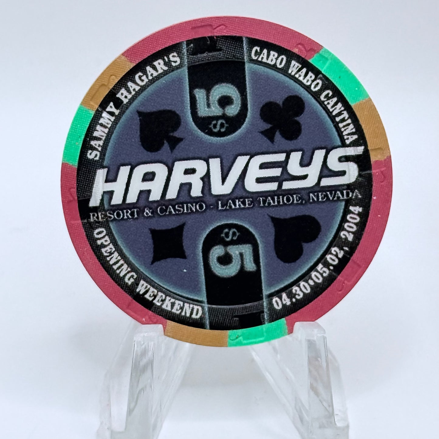 Harvey's (Wagon Wheel) Lake Tahoe Nevada 2004 LE $5 Casino Chip E3260