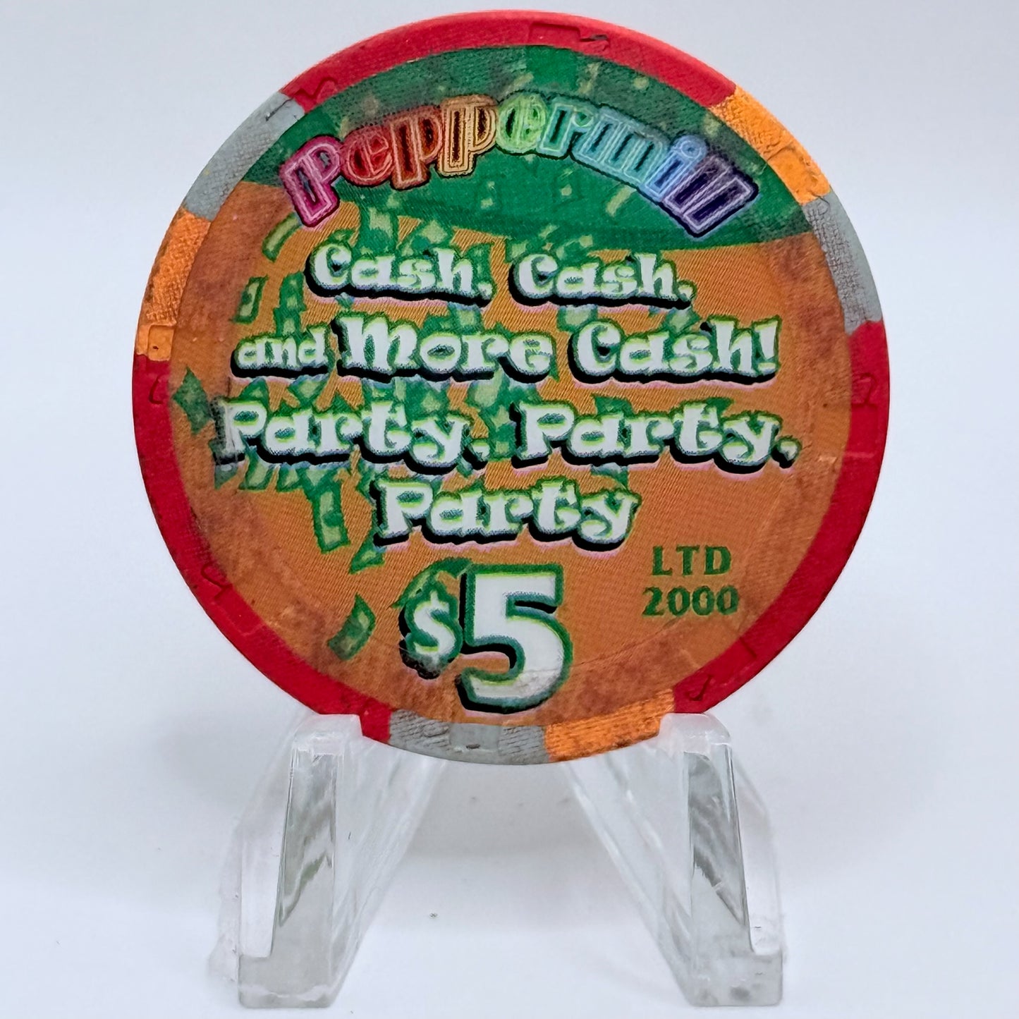 Peppermill Wendover Nevada 2002 '17th Anniversary' LE $5 Casino Chip E2119