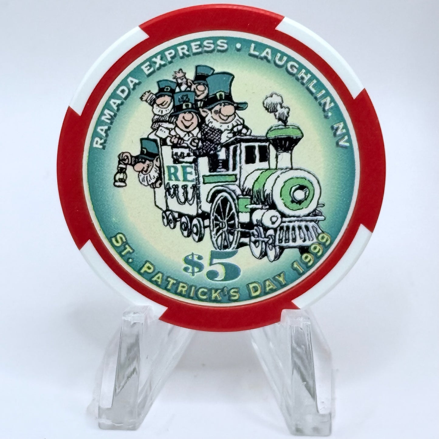 Ramada Express Laughlin Nevada 1999 'St. Patrick's Day' LE $5 Casino Chip V3248