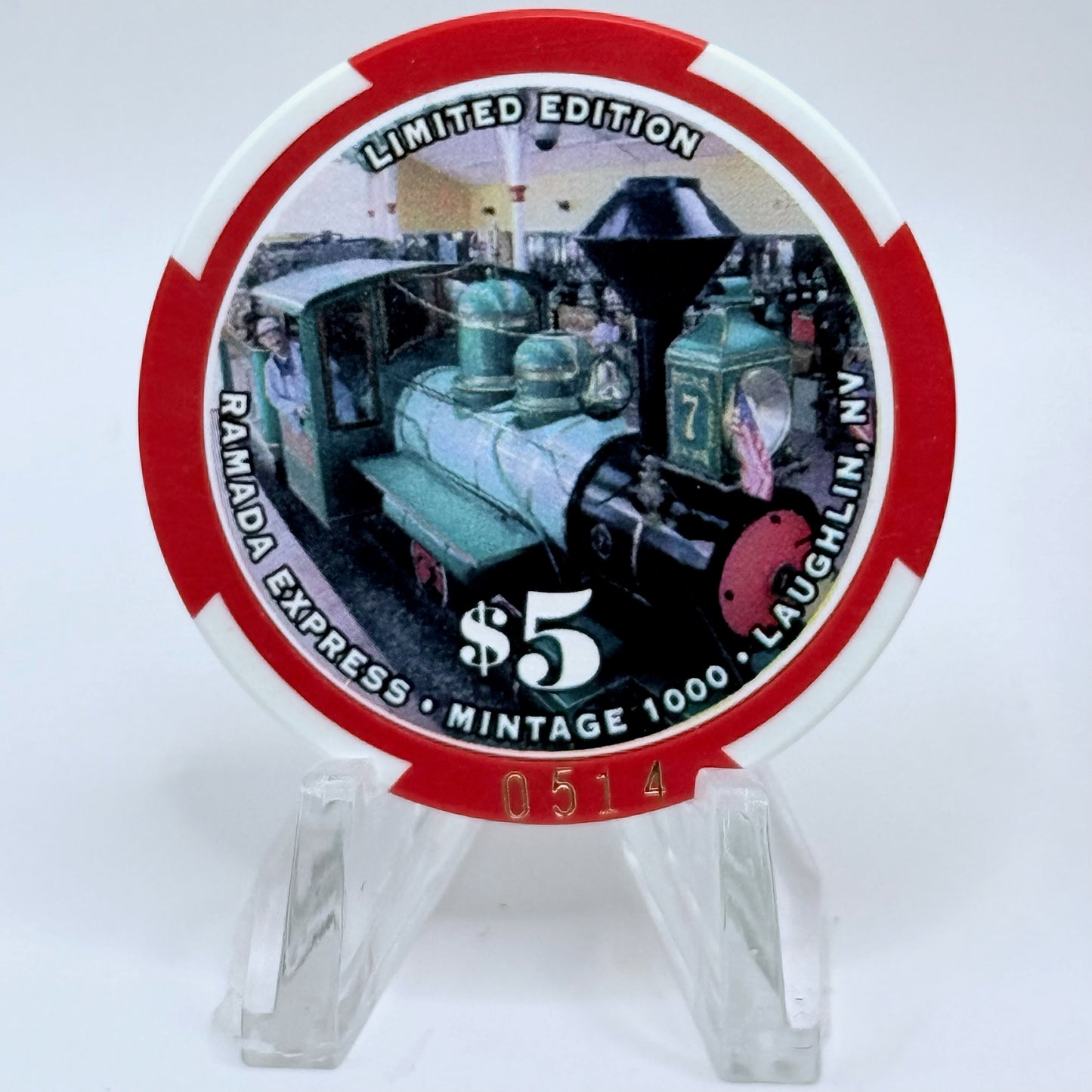 Ramada Express Laughlin Nevada 2003 'Laughlin Run' LE $5 Casino Chip E2202